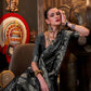 Rajwada Black Satin Woven Saree With Unstitched Blouse For Women