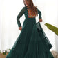 Rajwada Green Georgette Embroidered Stitched Gown For Women