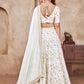 Rajwada White Silk Blend Embroidered Semi-Stitched Lehenga For Women