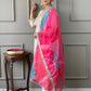 Rajwada Off White Viscose Embroidered Stitched Kurta Set For Women