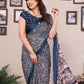 Rajwada Grey Georgette Printed Saree For Women