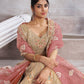 Rajwada Beige Banarasi Silk Embroidered Semi-Stitched Lehenga For Women