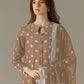 Rajwada Beige Georgette Embroidered Semi Stitched Kurta Set For Women