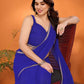 Rajwada Dark Blue Georgette Printed Saree For Women