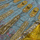 Rajwada Grey And Yellow Silk Blend Embellished Semi Stitched Lehenga For Women