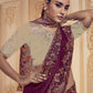 Rajwada Dark Purple Satin Embroidered Elegant Saree For Women