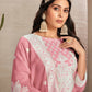 Rajwada Pink Organza Embroidered Semi-Stitched Kurta Set For Women