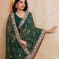 Rajwada Green Georgette Printed Saree For Women
