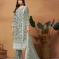 Rajwada Grey Embroidered Semi Stitched Kurta Set For Women