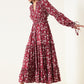 Rajwada Red Rayon Stitched Printed Indo Western Dress For Women