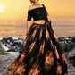 Rajwada Women Black Classy Semi Stitched Lehenga With  Unstitched Blouse