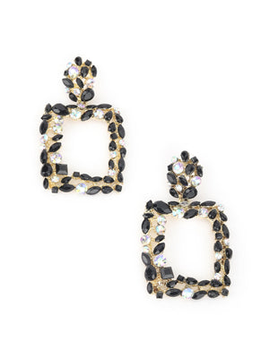 Rajwada Black Embellished Dangler Earring For Women