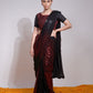 Rajwada Black And Maroon Embellished Georgette Saree With Unstitched Blouse For Women