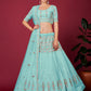 Rajwada Sky Blue Georgette Embellished Semi Stitched Lehenga With Unstitched Blouse for Women