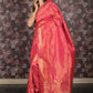 Rajwada Royal Magenta Silk Blend Woven Saree with Unstitched Blouse for Women