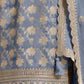 Rajwada Pastel Blue Jacquard Embroidered Semi Stitched Kurta Set For Women