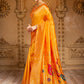 Rajwada Mustard Silk Blend Woven Pithani Saree For Women