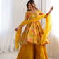 Rajwada Yellow Silk Blend Printed Stitched Kurta Set For Women