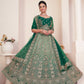 Rajwada Green Net Embellished Semi Stitched Lehenga With Unstitched Blouse for Women