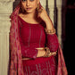 Rajwada Women Embroidered Pink Georgette Semi Stitched Lehenga With Blouse Piece