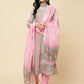 Rajwada Pink Cotton Blend Printed Stitched Kurta Set For Women