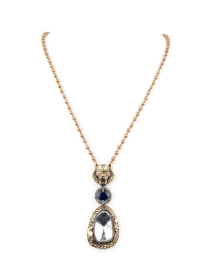 Rajwada White And Blue Alloy Jewellery Set For Women