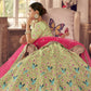 Rajwada Olive Embroidered Art Silk Semi Stitched Lehenga With Blouse For Women