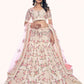 Rajwada Off White Embroidered Soft Net Semi Stitched Lehenga With Blouse For Women