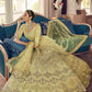 Rajwada Yellow Embroidered Crepe Semi Stitched Lehenga With Blouse For Women