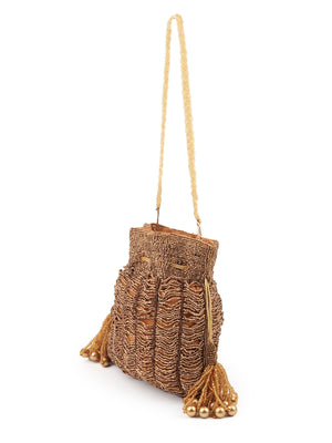 Rajwada Women Antique Metallic Potli Bag