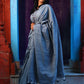 Rajwada Grey Cotton  Saree  With Unstitched Blouse for Women
