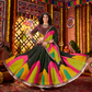 Rajwada Black Silk Blend Printed Semi-Stitched Lehenga For Women