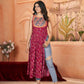 Rajwada Maroon Printed Rayon Stitched Kurti For Women