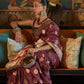 Rajwada Brown Silk Blend Woven Saree With Unstitched Blouse for Women