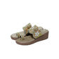 Rajwada Beige Velvet Embellished Heels For Women