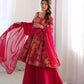 Rajwada Pink Silk Blend Printed Stitched Kurta Set For Women