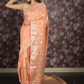 Rajwada Peach Woven Silk Blend Saree With Unstitched Blouse For Women