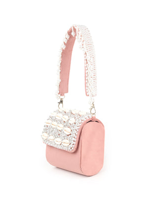 Rajwada Women Breath-Taking Cream Embellished Clutch