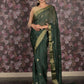 Rajwada Green Chiffon Printed Saree With Unsitched Blouse For Women