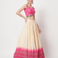 Rajwada - Beautiful Off White and Pink Lehenga Choli Set