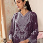 Rajwada Purple Georgette Embroidered Semi-Stitched Kurta Set For Women