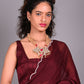 Rajwada Red Kundan Golden Multilayered Necklace Set For Women