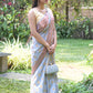 Rajwada Grey Woven Soft Silk Saree with Unstitched Blouse for Women