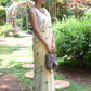 Rajwada Beige Printed Chiffon Saree with Unstitched Blouse for Women