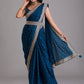 Rajwada Navy Blue Embroidered Art Silk Saree With Unstitched Blouse For Women