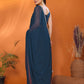 Rajwada Teal Blue Georgette Printed Saree For Women