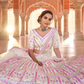 Rajwada Women White Embroidered Organza Semi Stitched Lehenga With Unstitched Blouse