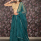 Rajwada Teal Sequins Embroidered Net Semi-Stitched Lehenga with Unstitched Blouse for Women