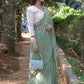 Rajwada Light Green Embroidered Simmar Saree with Unstitched Blouse for Women