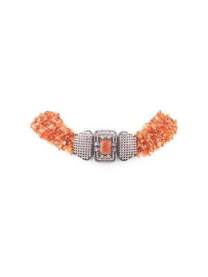 Rajwada White And Tan Alloy Jewellery Set For Women